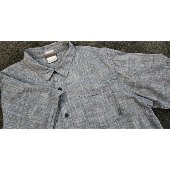 Columbia Other - Columbia Under Exposure Mens XL Blue Button Down Short Sleeve Regular‎ Fit Shirt